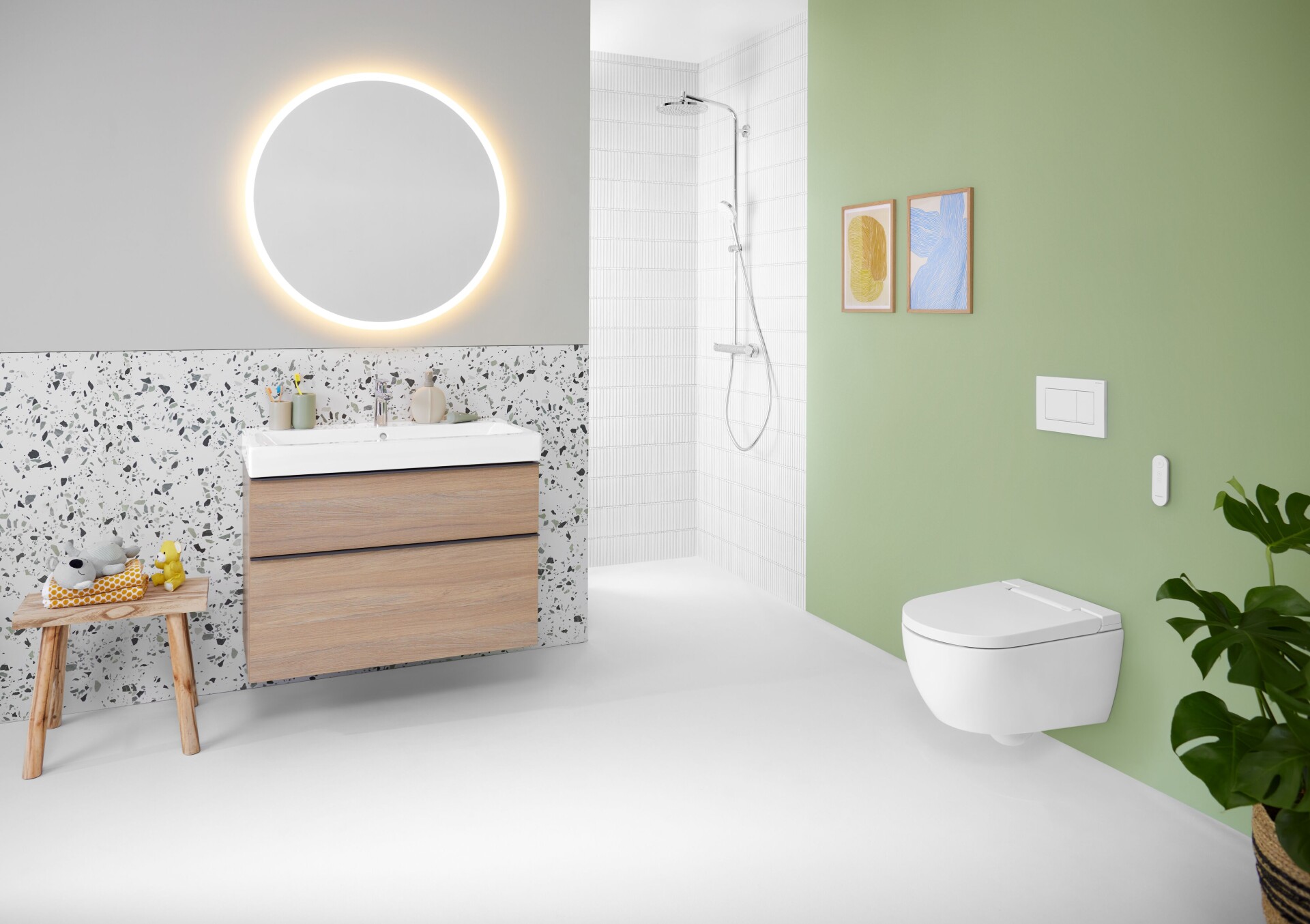 2024 Geberit AquaClean Alba Family Remote control Sigma20 square iCon Option light on