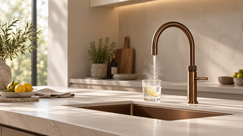 Warm Bronze Faucet Kitchen Still Life